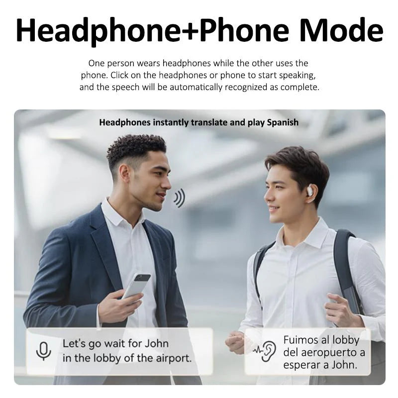 AI Translator Earbuds | 128 Sprachen | Offline-Übersetzung | 99 % Genauigkeit