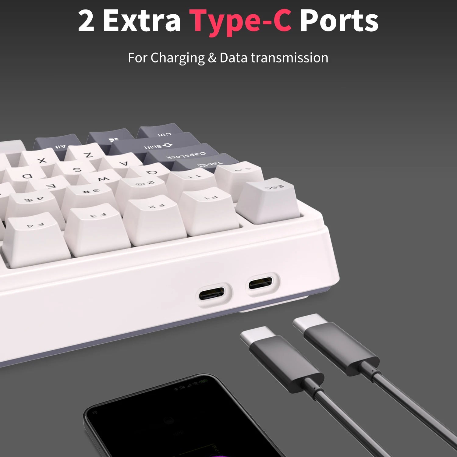 H81 Royal Kludge Gasket Structure Tri-Mode Mechanical Keyboard 81 Key 80% RGB Backlit 2.4G Wireless Bluetooth Gamer Keyboard
