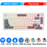 H81 Royal Kludge Gasket Structure Tri-Mode Mechanical Keyboard 81 Key 80% RGB Backlit 2.4G Wireless Bluetooth Gamer Keyboard