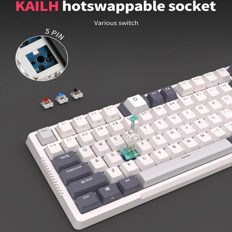 H81 Royal Kludge Gasket Structure Tri-Mode Mechanical Keyboard 81 Key 80% RGB Backlit 2.4G Wireless Bluetooth Gamer Keyboard