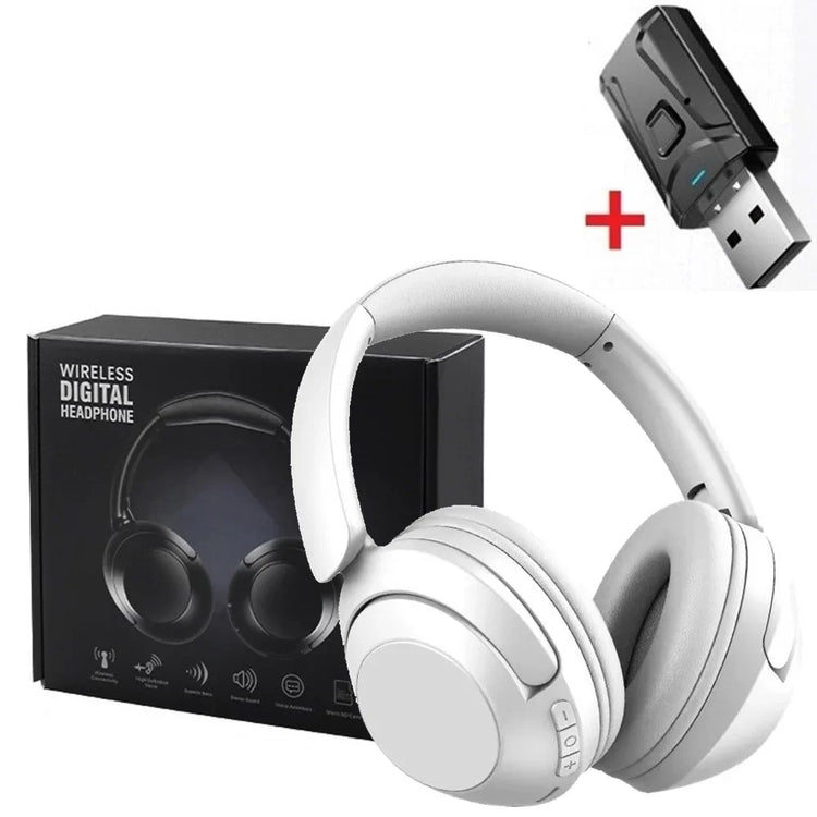 15 Hour Wireless Headset Bluetooth Headphone 5.3 Large TV Earphone Rotate Big Earmuffs with USB Adapter for Television PC