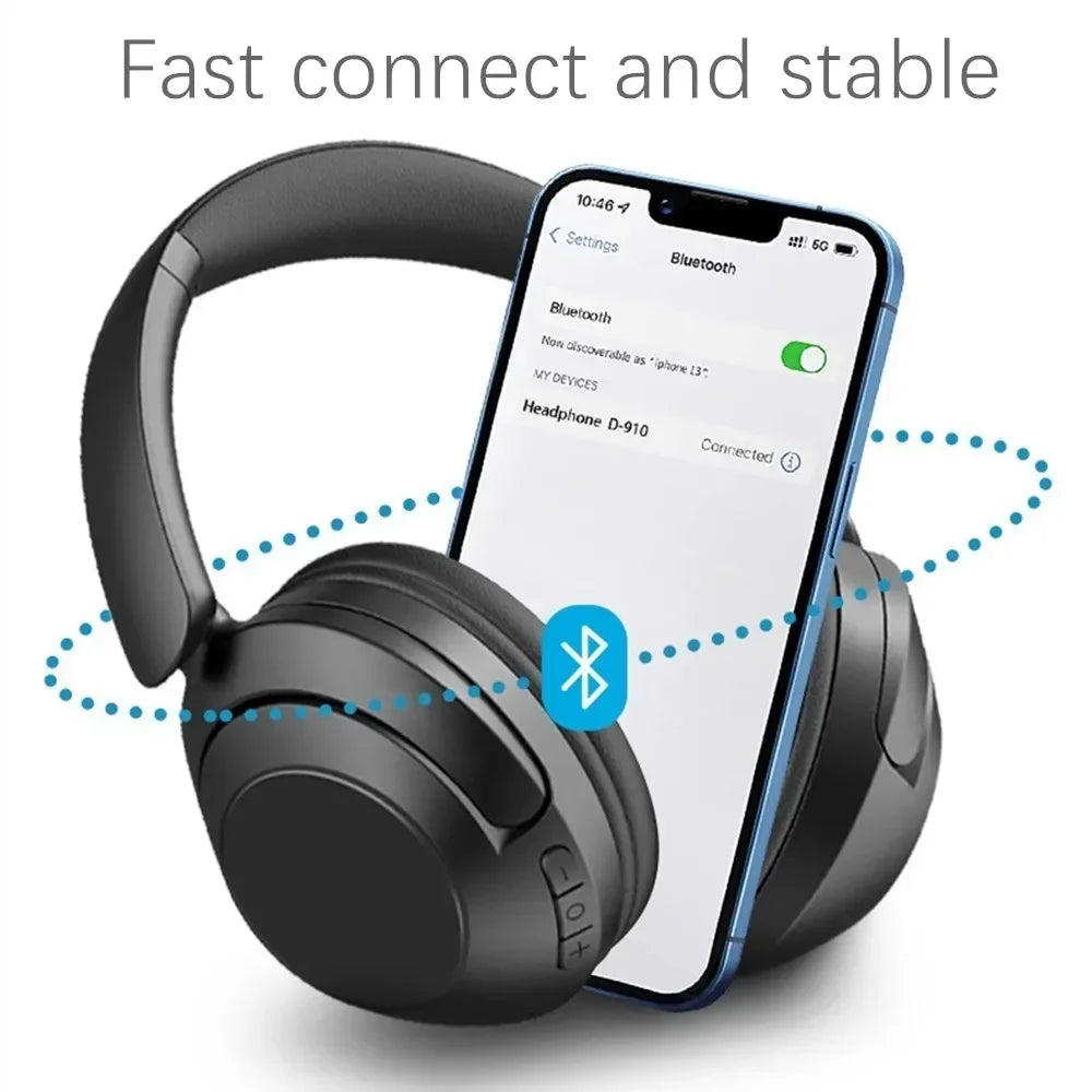 15 Hour Wireless Headset Bluetooth Headphone 5.3 Large TV Earphone Rotate Big Earmuffs with USB Adapter for Television PC