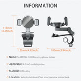 Universal 360 Rotating Cell Phone GPS Car Dashboard Mount Phone Holder Stand Hud Clip-On Cradle Phone Bracket Car Holder