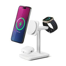 Rayvia 3-In-1 Wireless Charging Station for Smartphone Smartwatch and Earbuds with Night Light